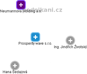Prosperity wave s.r.o. - náhled vizuálního zobrazení vztahů obchodního rejstříku