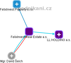 FelixInvest Real Estate a.s. - náhled vizuálního zobrazení vztahů obchodního rejstříku