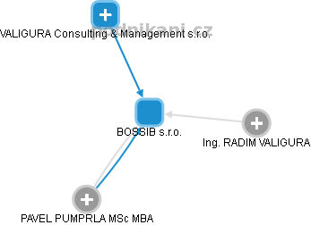 BOSSIB s.r.o. - náhled vizuálního zobrazení vztahů obchodního rejstříku