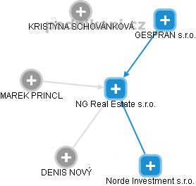 NG Real Estate s.r.o. - náhled vizuálního zobrazení vztahů obchodního rejstříku