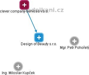 Design of Beauty s.r.o. - náhled vizuálního zobrazení vztahů obchodního rejstříku