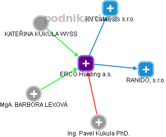 ERCG Holding a.s. - náhled vizuálního zobrazení vztahů obchodního rejstříku