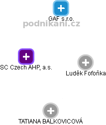SC Czech AHP, a.s. - náhled vizuálního zobrazení vztahů obchodního rejstříku