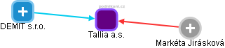 Tallia a.s. - náhled vizuálního zobrazení vztahů obchodního rejstříku