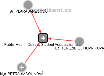 Public Health Ostrava Student Association, z.s. - náhled vizuálního zobrazení vztahů obchodního rejstříku