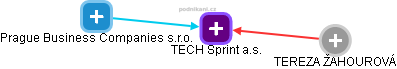 TECH Sprint a.s. - náhled vizuálního zobrazení vztahů obchodního rejstříku