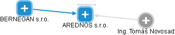 AREDNOS s.r.o. - náhled vizuálního zobrazení vztahů obchodního rejstříku