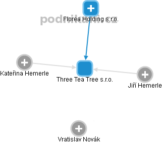 Three Tea Tree s.r.o. - náhled vizuálního zobrazení vztahů obchodního rejstříku