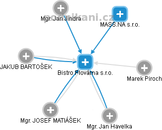 Bistro Plovárna s.r.o. - náhled vizuálního zobrazení vztahů obchodního rejstříku