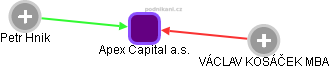 Apex Capital a.s. - náhled vizuálního zobrazení vztahů obchodního rejstříku