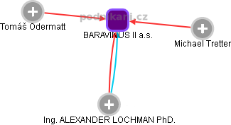 BARAVINUS II a.s. - náhled vizuálního zobrazení vztahů obchodního rejstříku