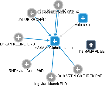 MAMA AI Cipherella s.r.o. - náhled vizuálního zobrazení vztahů obchodního rejstříku
