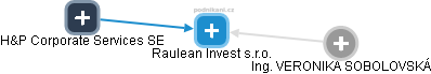 Raulean Invest s.r.o. - náhled vizuálního zobrazení vztahů obchodního rejstříku