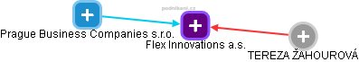 Flex Innovations a.s. - náhled vizuálního zobrazení vztahů obchodního rejstříku