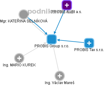 PROBIS Group s.r.o. - náhled vizuálního zobrazení vztahů obchodního rejstříku