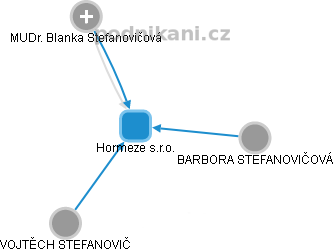 Hormeze s.r.o. - náhled vizuálního zobrazení vztahů obchodního rejstříku