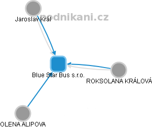 Blue Star Bus s.r.o. - náhled vizuálního zobrazení vztahů obchodního rejstříku