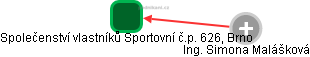 Společenství vlastníků Sportovní č.p. 626, Brno - náhled vizuálního zobrazení vztahů obchodního rejstříku