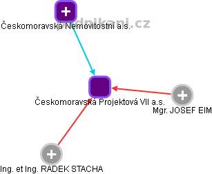 Českomoravská Projektová VII a.s. - náhled vizuálního zobrazení vztahů obchodního rejstříku