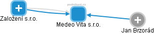 Medeo Vita s.r.o. - náhled vizuálního zobrazení vztahů obchodního rejstříku