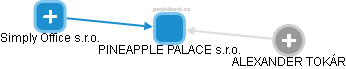 PINEAPPLE PALACE s.r.o. - náhled vizuálního zobrazení vztahů obchodního rejstříku