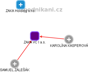 ZAKA VC I a.s. - náhled vizuálního zobrazení vztahů obchodního rejstříku