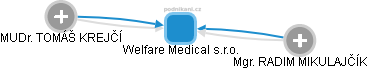 Welfare Medical s.r.o. - náhled vizuálního zobrazení vztahů obchodního rejstříku