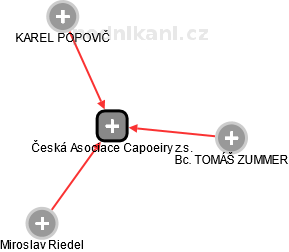 Česká Asociace Capoeiry z.s. - náhled vizuálního zobrazení vztahů obchodního rejstříku