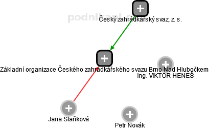 Základní organizace Českého zahrádkářského svazu Brno Nad Hlubočkem - náhled vizuálního zobrazení vztahů obchodního rejstříku