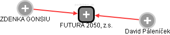 FUTURA 2050, z.s. - náhled vizuálního zobrazení vztahů obchodního rejstříku