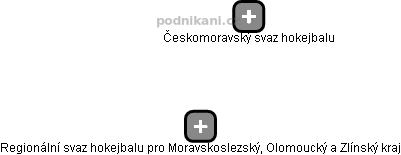 Regionální svaz hokejbalu pro Moravskoslezský, Olomoucký a Zlínský kraj - náhled vizuálního zobrazení vztahů obchodního rejstříku