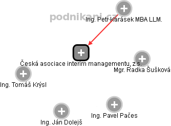 Česká asociace interim managementu, z.s. - náhled vizuálního zobrazení vztahů obchodního rejstříku