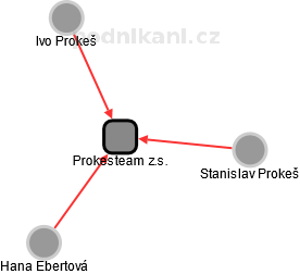 Prokesteam z.s. - náhled vizuálního zobrazení vztahů obchodního rejstříku