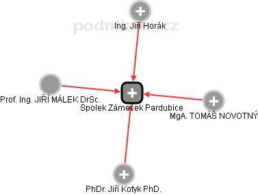 Spolek Zámeček Pardubice - náhled vizuálního zobrazení vztahů obchodního rejstříku