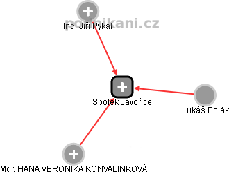 Spolek Javořice - náhled vizuálního zobrazení vztahů obchodního rejstříku