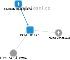 DOMELIO s.r.o. - náhled vizuálního zobrazení vztahů obchodního rejstříku