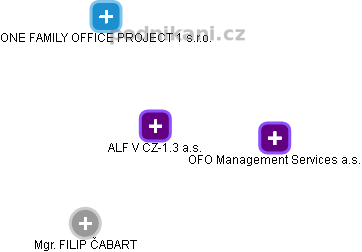 ALF V CZ-1.3 a.s. - náhled vizuálního zobrazení vztahů obchodního rejstříku
