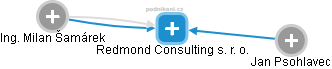 Redmond Consulting s. r. o. - náhled vizuálního zobrazení vztahů obchodního rejstříku