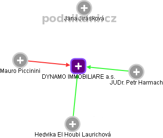 DYNAMO IMMOBILIARE a.s. - náhled vizuálního zobrazení vztahů obchodního rejstříku