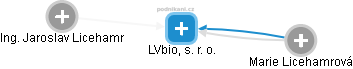 LVbio, s. r. o. - náhled vizuálního zobrazení vztahů obchodního rejstříku