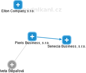 Pieris Business, s.r.o. - náhled vizuálního zobrazení vztahů obchodního rejstříku