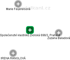 Společenství vlastníků Zvolská 696/3, Praha 4 - náhled vizuálního zobrazení vztahů obchodního rejstříku