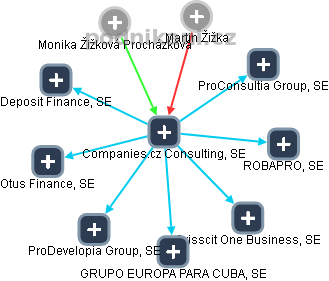 Companies.cz Consulting, SE - náhled vizuálního zobrazení vztahů obchodního rejstříku