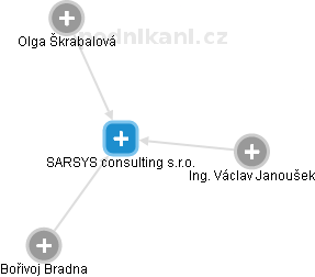 SARSYS consulting s.r.o. - náhled vizuálního zobrazení vztahů obchodního rejstříku