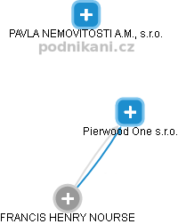 Pierwood One s.r.o. - náhled vizuálního zobrazení vztahů obchodního rejstříku