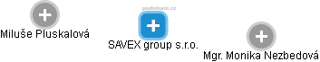 SAVEX group s.r.o. - náhled vizuálního zobrazení vztahů obchodního rejstříku