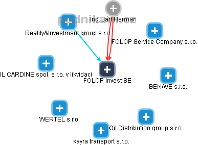 FOLOP Invest SE - náhled vizuálního zobrazení vztahů obchodního rejstříku
