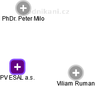 PV ESAL a.s. - náhled vizuálního zobrazení vztahů obchodního rejstříku