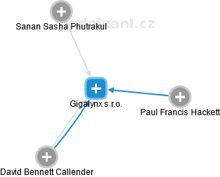 Gigalynx s.r.o. - náhled vizuálního zobrazení vztahů obchodního rejstříku