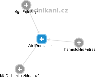 WistDental s.r.o. - náhled vizuálního zobrazení vztahů obchodního rejstříku